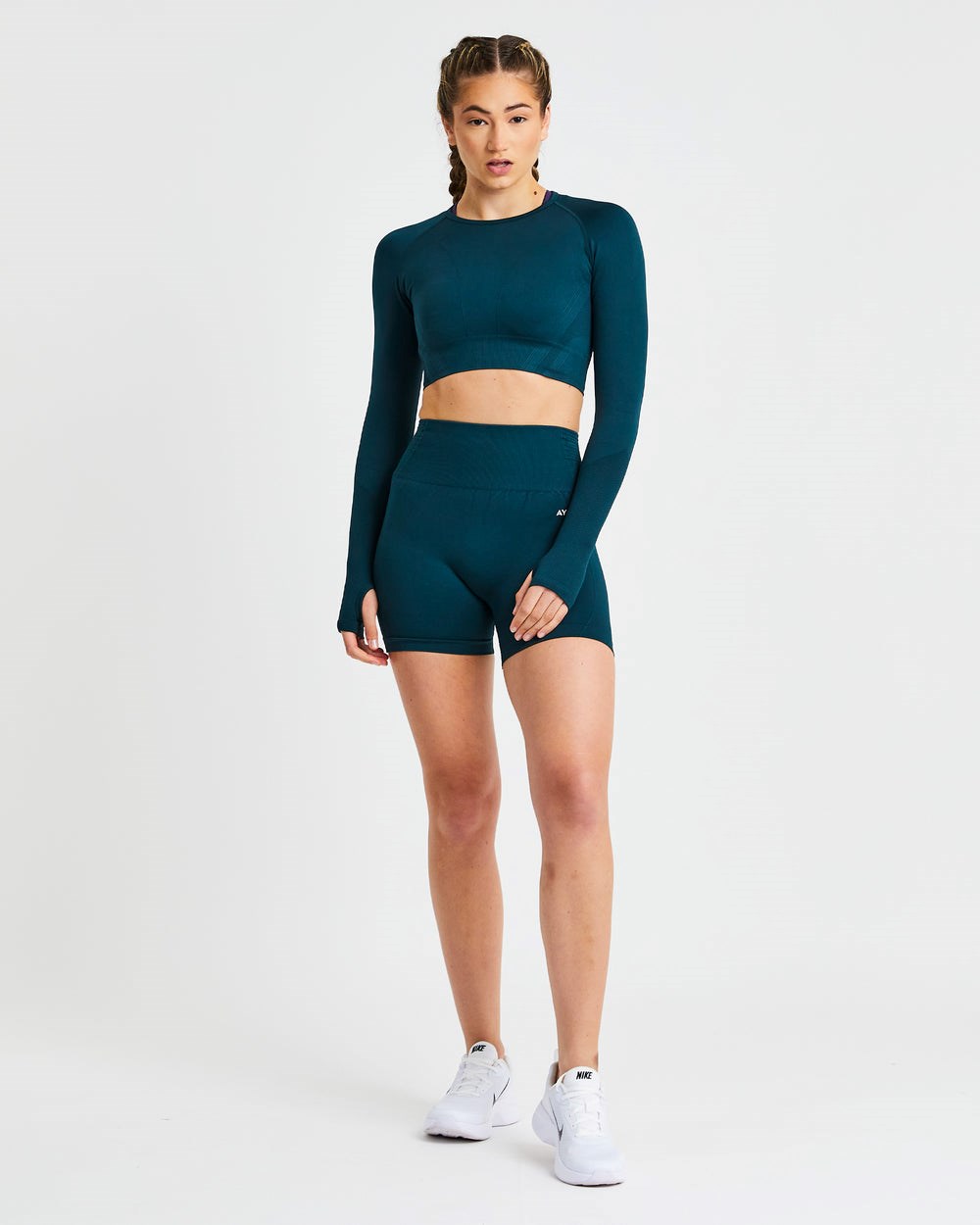 AYBL Balance V2 Seamless Long Sleeve Crop Top Gröna | 4792-MVBUD