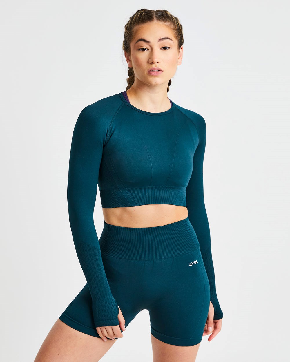 AYBL Balance V2 Seamless Long Sleeve Crop Top Gröna | 4792-MVBUD