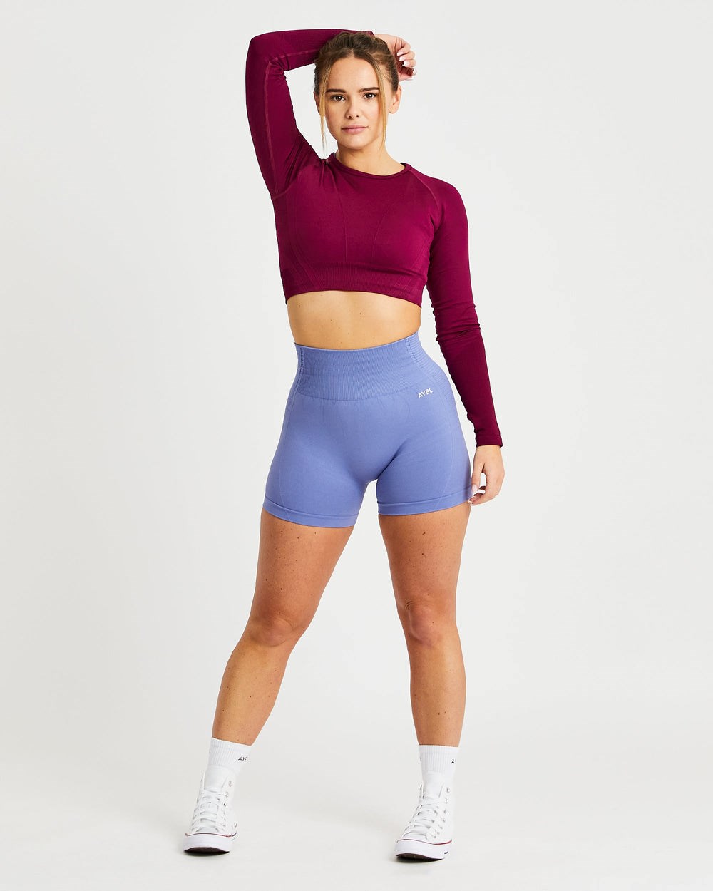 AYBL Balance V2 Seamless Long Sleeve Crop Top Lila | 5210-KSEAU