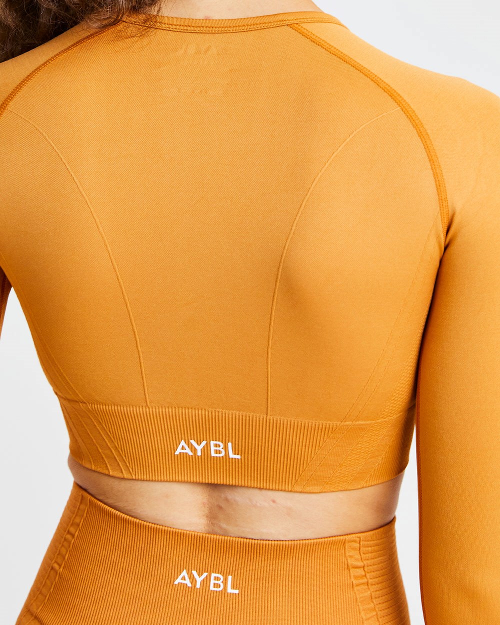 AYBL Balance V2 Seamless Long Sleeve Crop Top Orange | 5402-RLHAJ