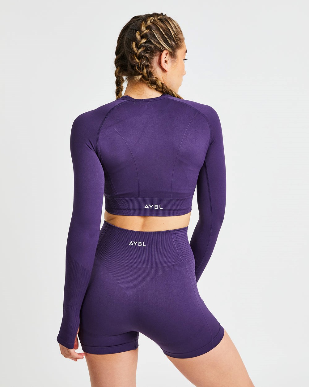 AYBL Balance V2 Seamless Long Sleeve Crop Top Lila | 6085-LBFHW