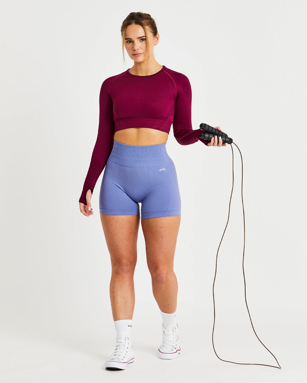 AYBL Balance V2 Seamless Long Sleeve Crop Top Lila | 7609-GUONL