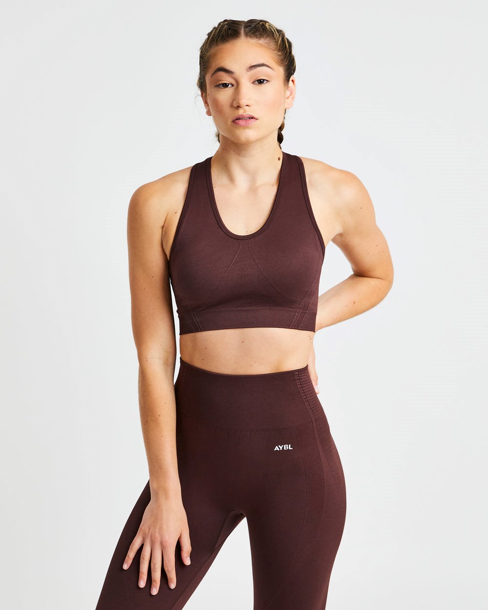 AYBL Balance V2 Seamless Sports Bra Choklad Bruna | 7091-ZVPEQ