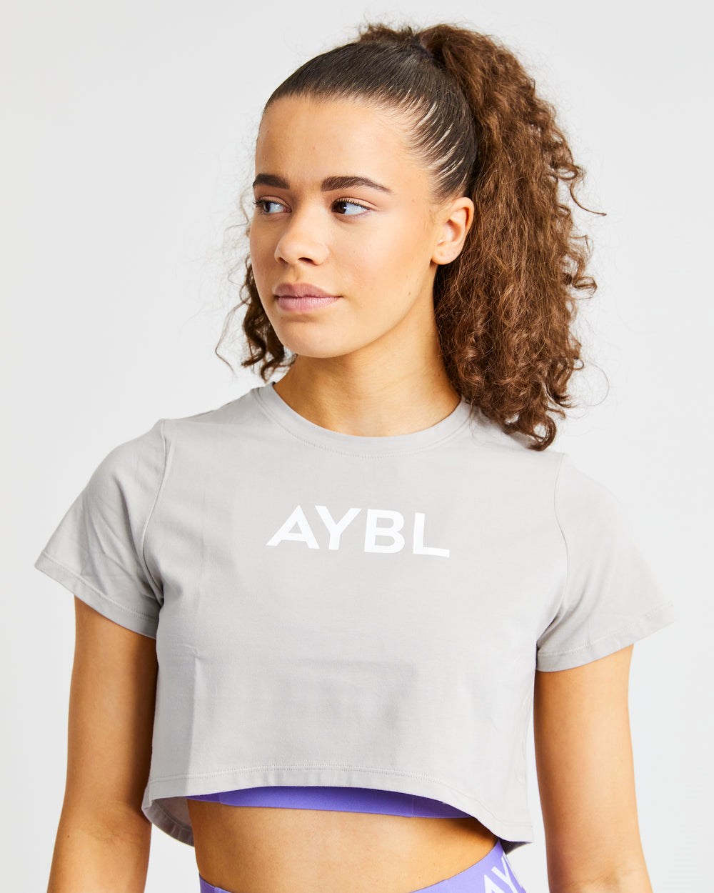 AYBL Crop T Shirt Grå | 0284-KHDAI