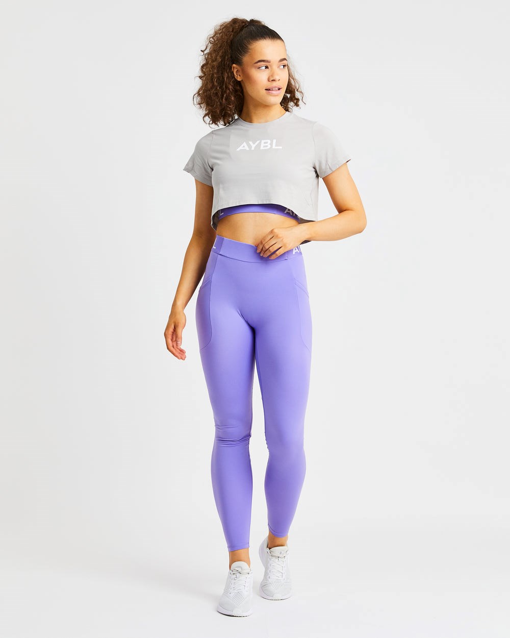 AYBL Crop T Shirt Grå | 2305-ZIJMD