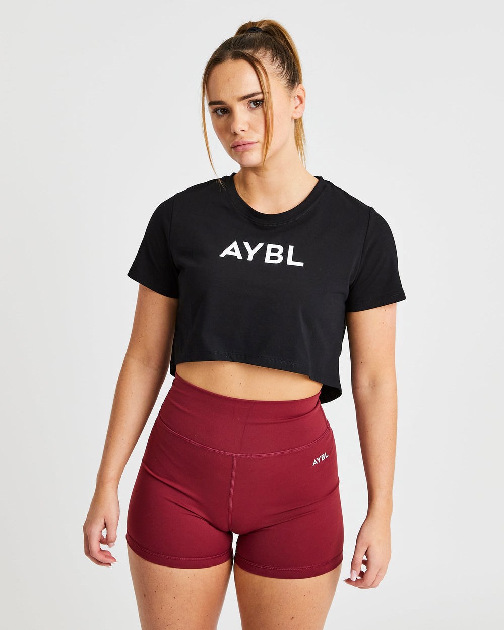 AYBL Crop T Shirt Svarta | 1726-CGLMQ