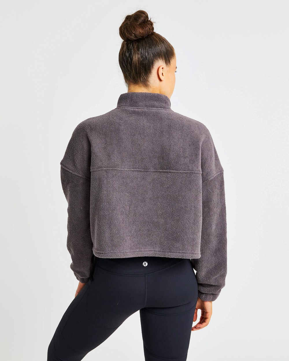 AYBL Effortless Oversized Cropped Fleece Charcoal | 3407-MYUWN