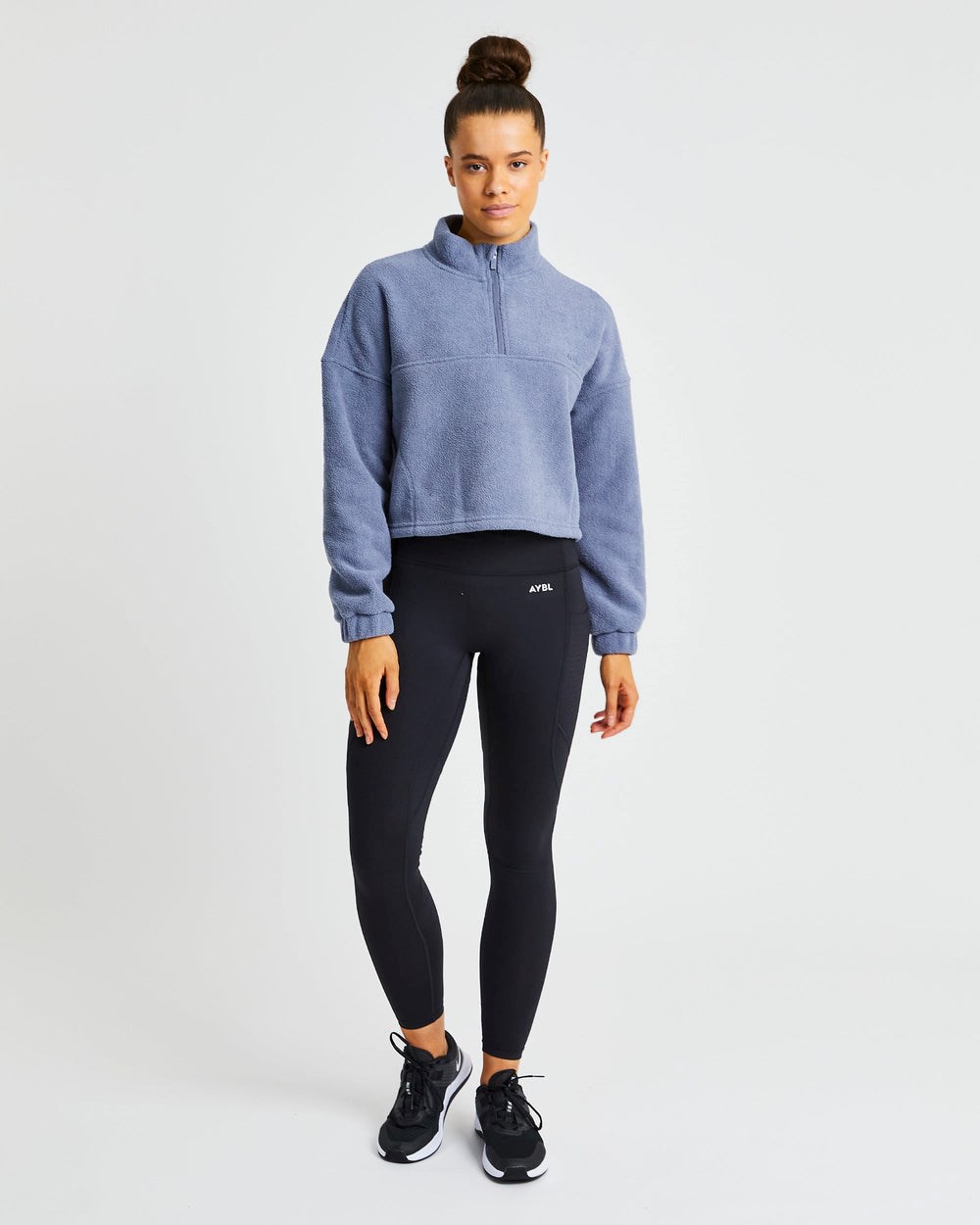 AYBL Effortless Oversized Cropped Fleece Blå | 9831-DRNMC