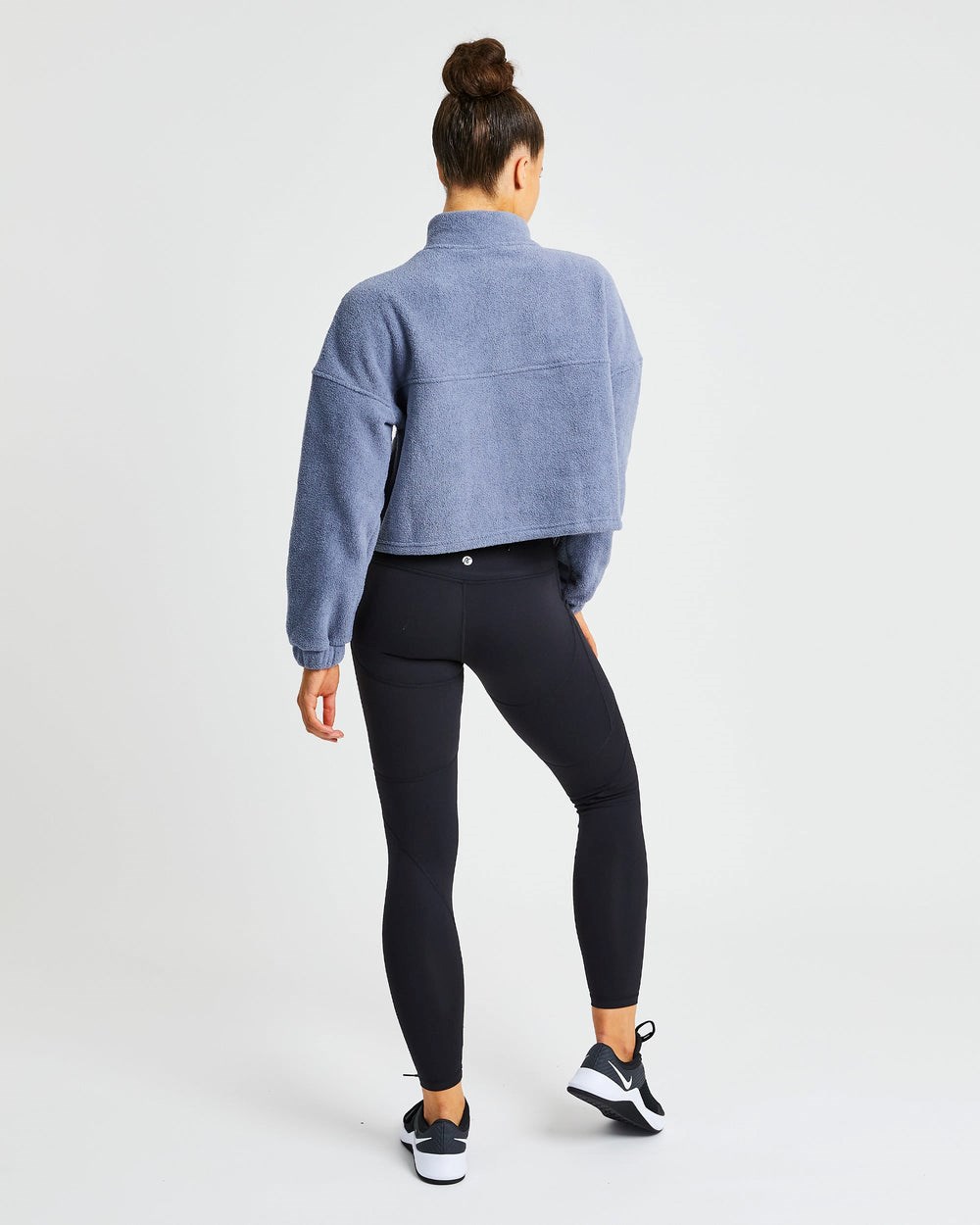 AYBL Effortless Oversized Cropped Fleece Blå | 9831-DRNMC