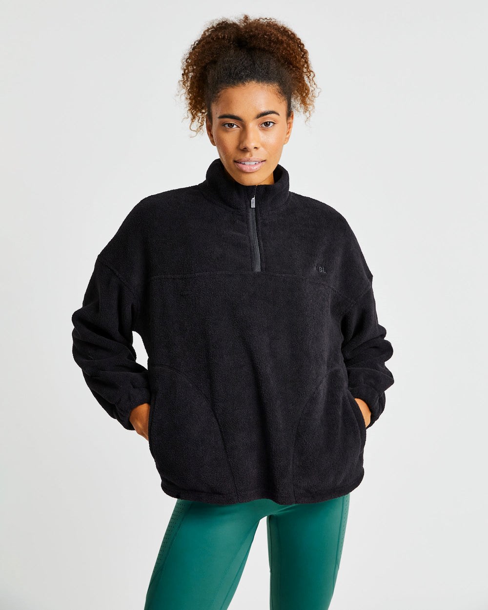 AYBL Effortless Oversized Fleece Svarta | 7561-DOIQM