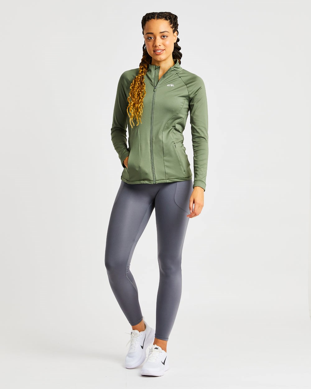 AYBL Effortless Zip Jacket Olivgröna Gröna | 4620-LYUPV