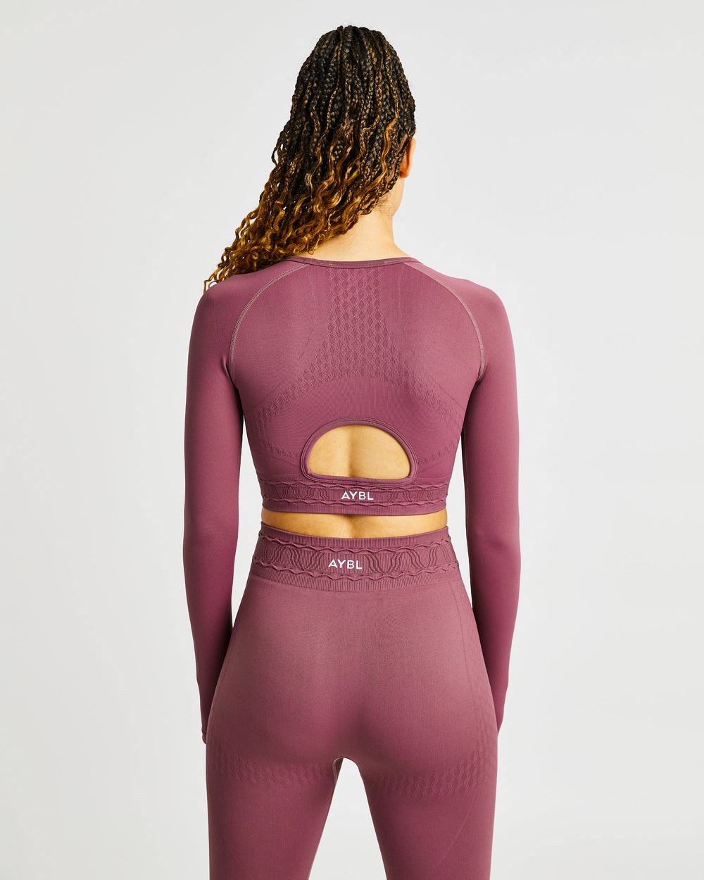 AYBL Elevate Seamless Long Sleeve Crop Top Rosa | 1492-OGYRV