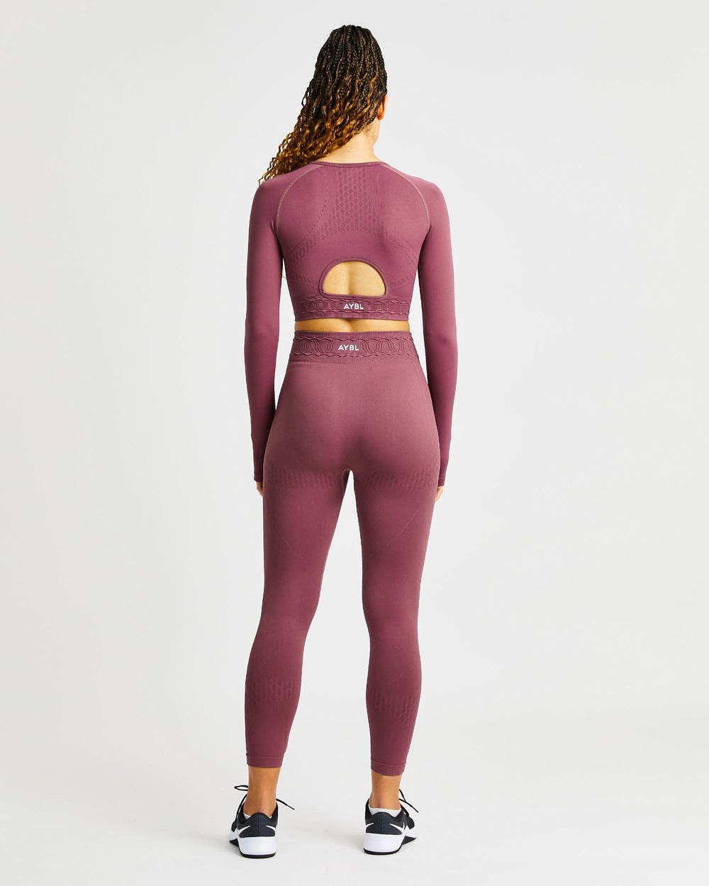 AYBL Elevate Seamless Long Sleeve Crop Top Rosa | 1492-OGYRV