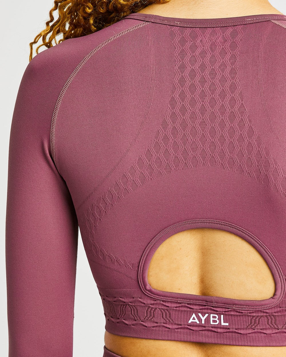 AYBL Elevate Seamless Long Sleeve Crop Top Rosa | 1492-OGYRV