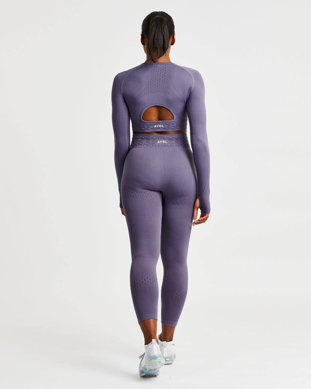 AYBL Elevate Seamless Long Sleeve Crop Top Lila | 4896-GJHEO