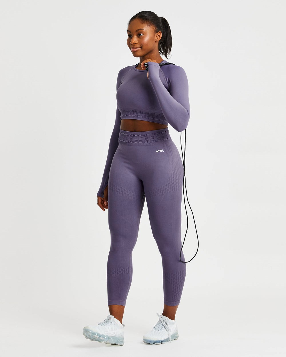 AYBL Elevate Seamless Long Sleeve Crop Top Lila | 5726-MEWAY