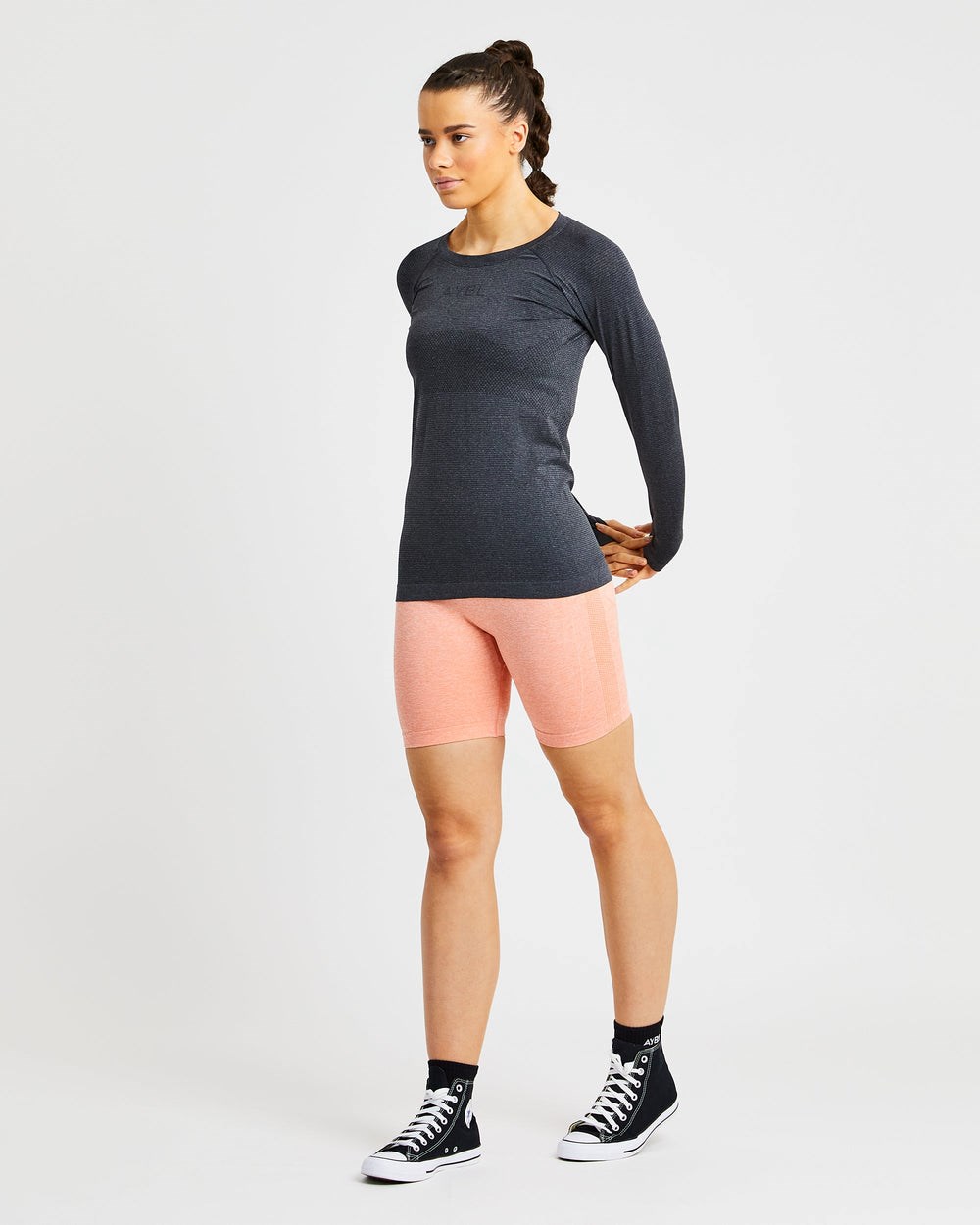 AYBL Embrace Seamless Long Sleeve T Shirt Svarta | 9543-LINQF