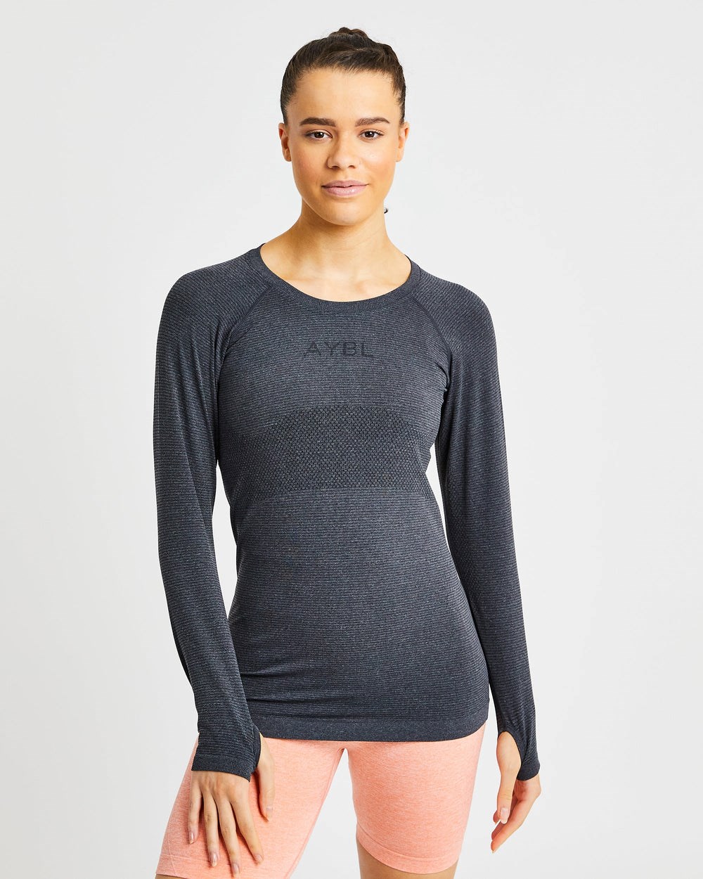 AYBL Embrace Seamless Long Sleeve T Shirt Svarta | 9543-LINQF