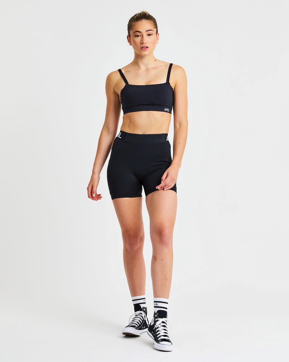 AYBL Essential Bandeau Sports Bra Svarta | 1324-YNBJZ