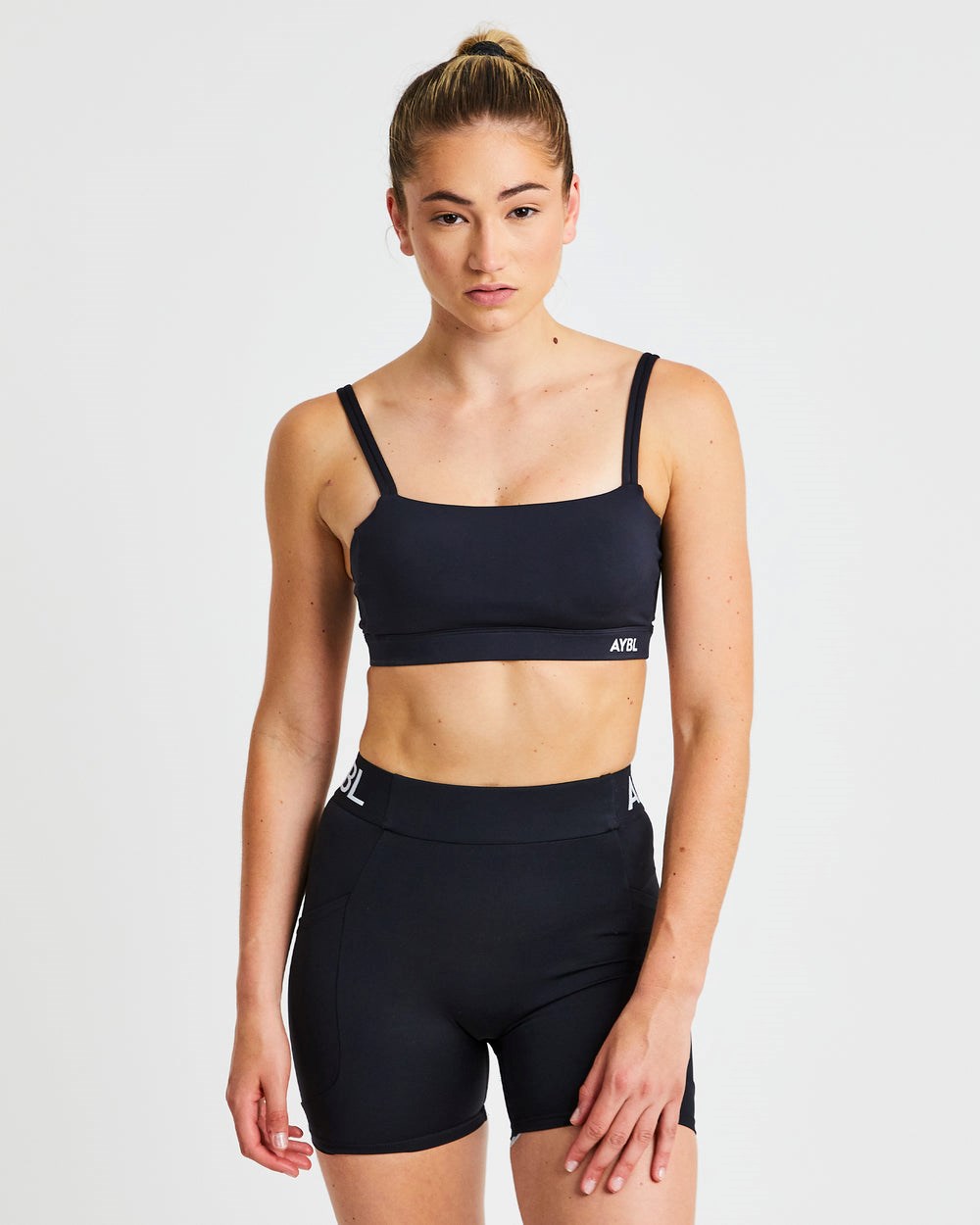 AYBL Essential Bandeau Sports Bra Svarta | 1324-YNBJZ