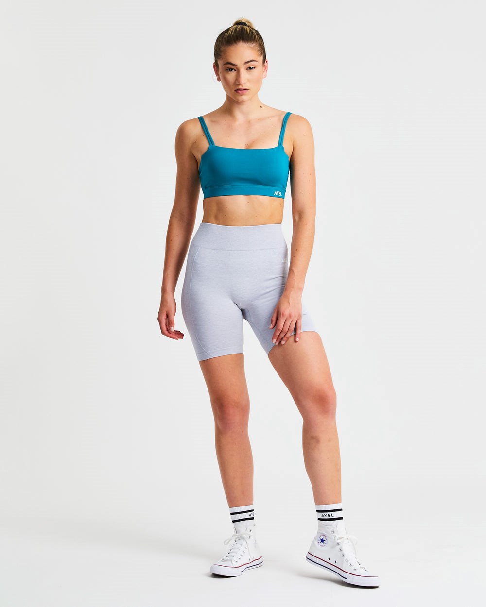 AYBL Essential Bandeau Sports Bra Teal | 7985-HAFOI