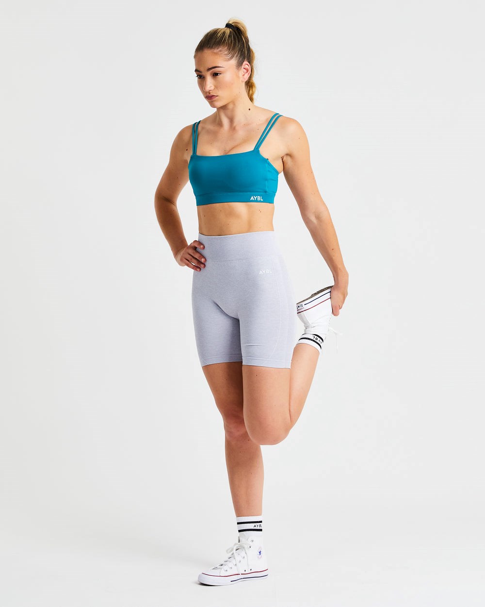 AYBL Essential Bandeau Sports Bra Teal | 7985-HAFOI