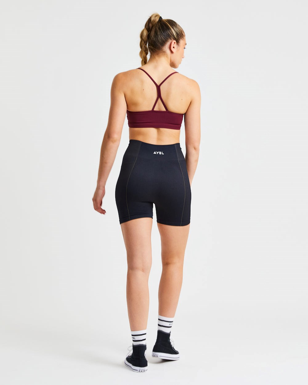 AYBL Essential Ruched Sports Bra Vinröda | 8164-JRGFD