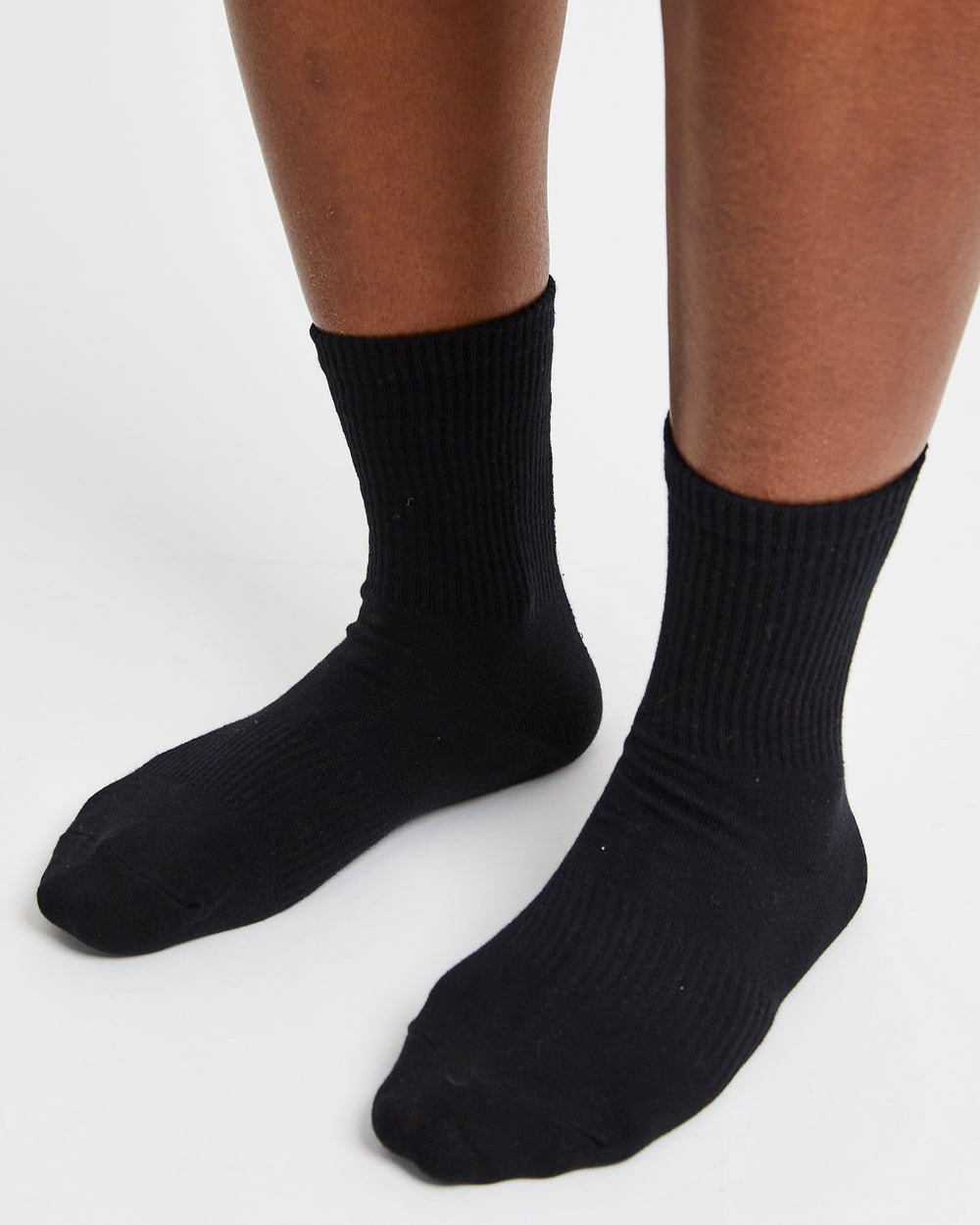 AYBL Everyday Back Stripe Crew Socks (3 Pack) Svarta | 2908-THDSB