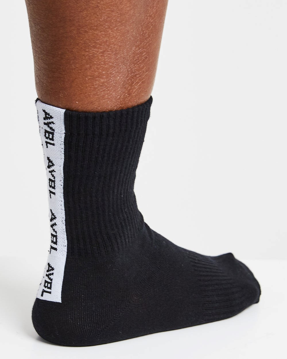 AYBL Everyday Back Stripe Crew Socks (3 Pack) Svarta | 2908-THDSB