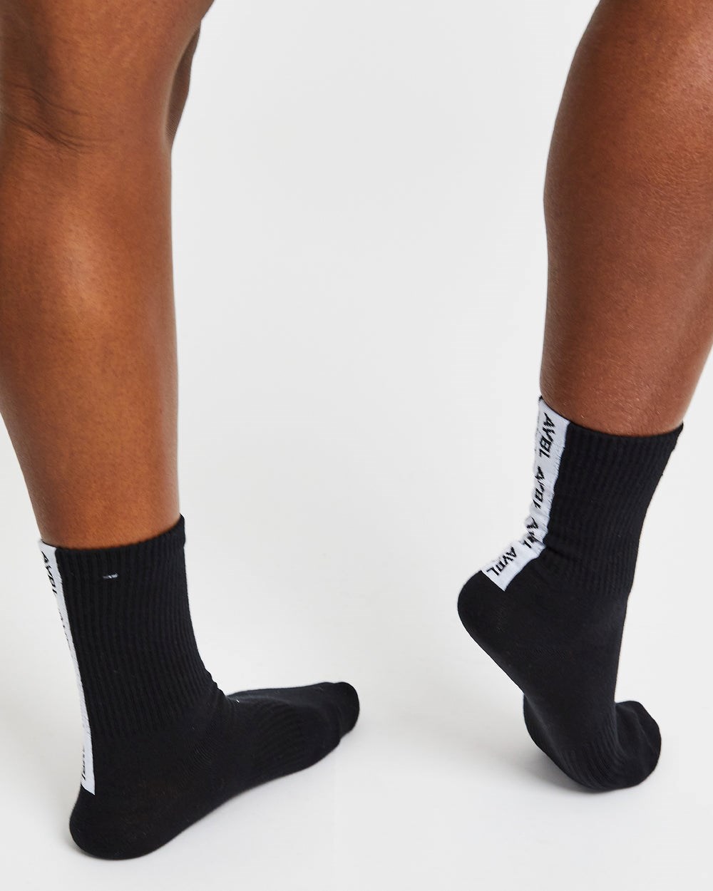 AYBL Everyday Back Stripe Crew Socks (3 Pack) Svarta | 2908-THDSB