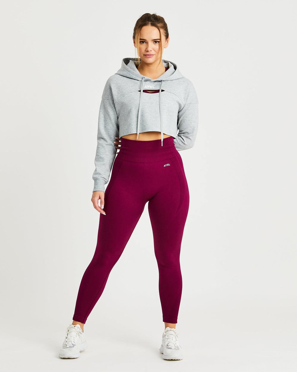 AYBL Everyday Cutout Crop Hoodie Grå | 5831-TKYMX