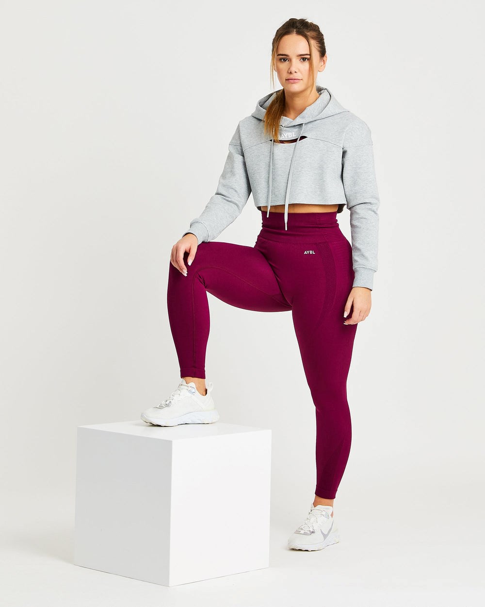 AYBL Everyday Cutout Crop Hoodie Grå | 5831-TKYMX