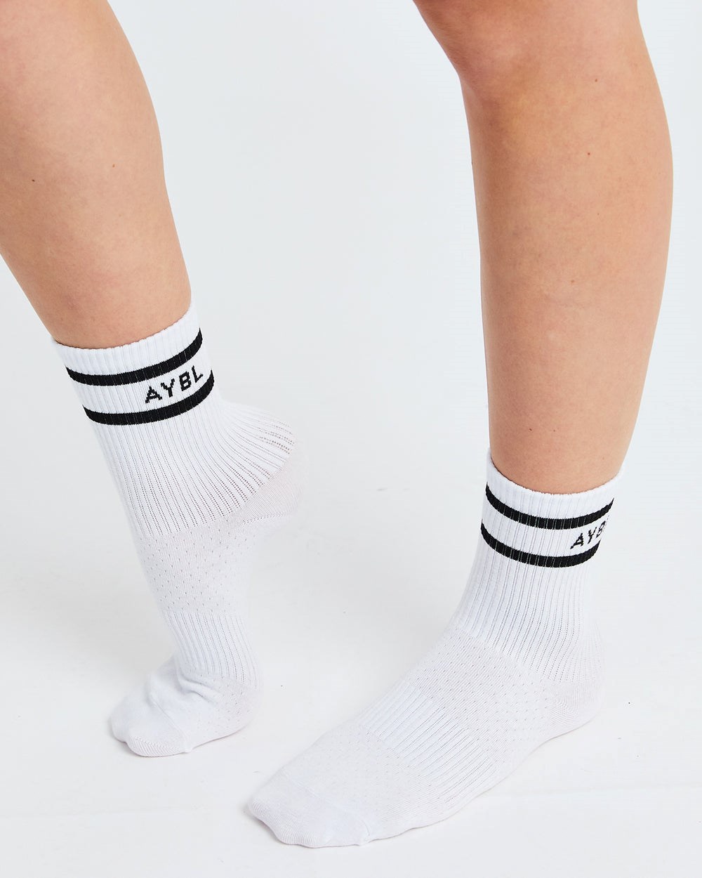 AYBL Everyday Double Stripe Crew Socks (3 Pack) Vita | 2587-RVQDM