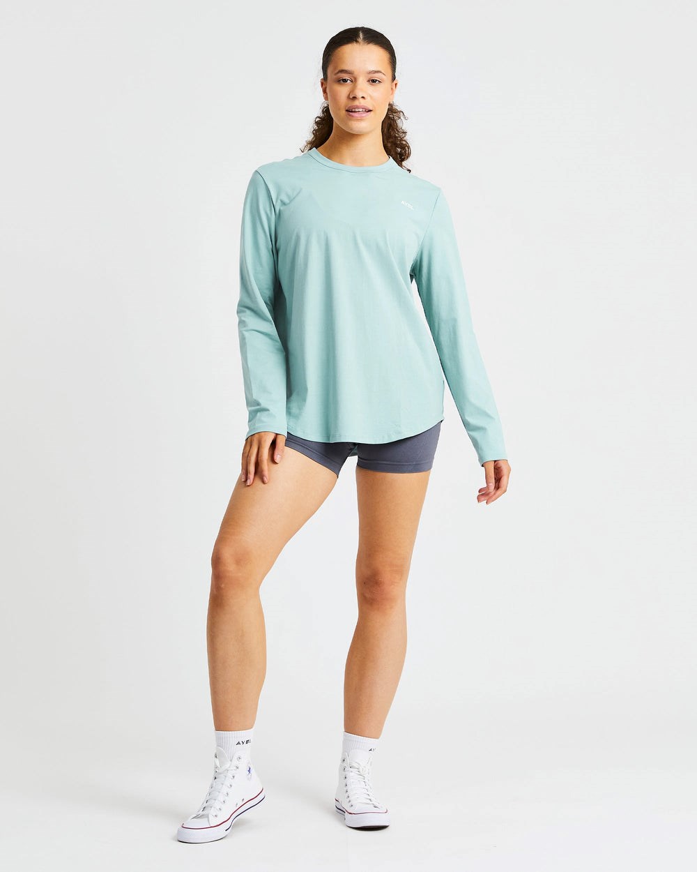 AYBL Everyday Oversized Long Sleeve T Shirt Soft Sage | 5184-FKXYZ