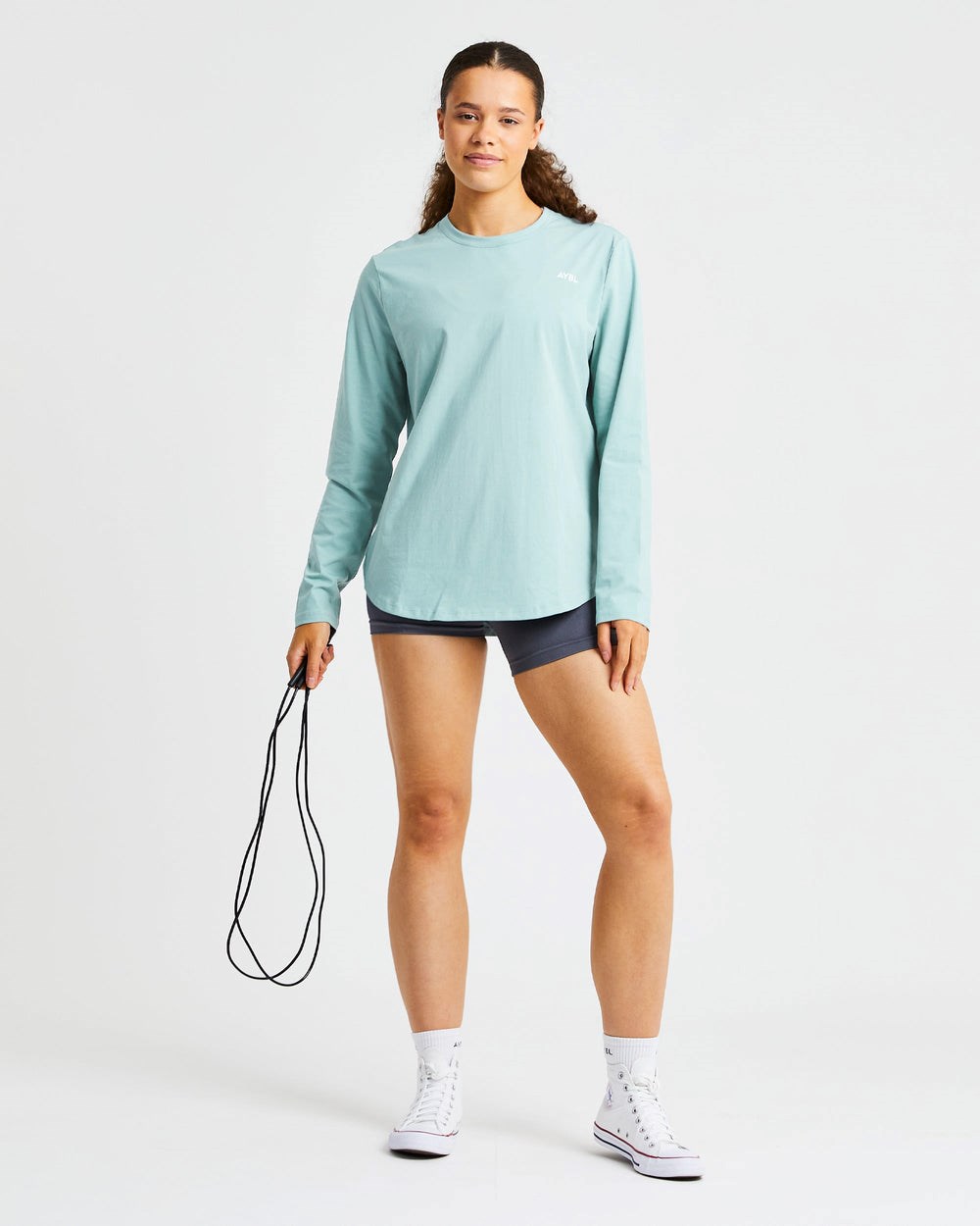 AYBL Everyday Oversized Long Sleeve T Shirt Soft Sage | 5184-FKXYZ