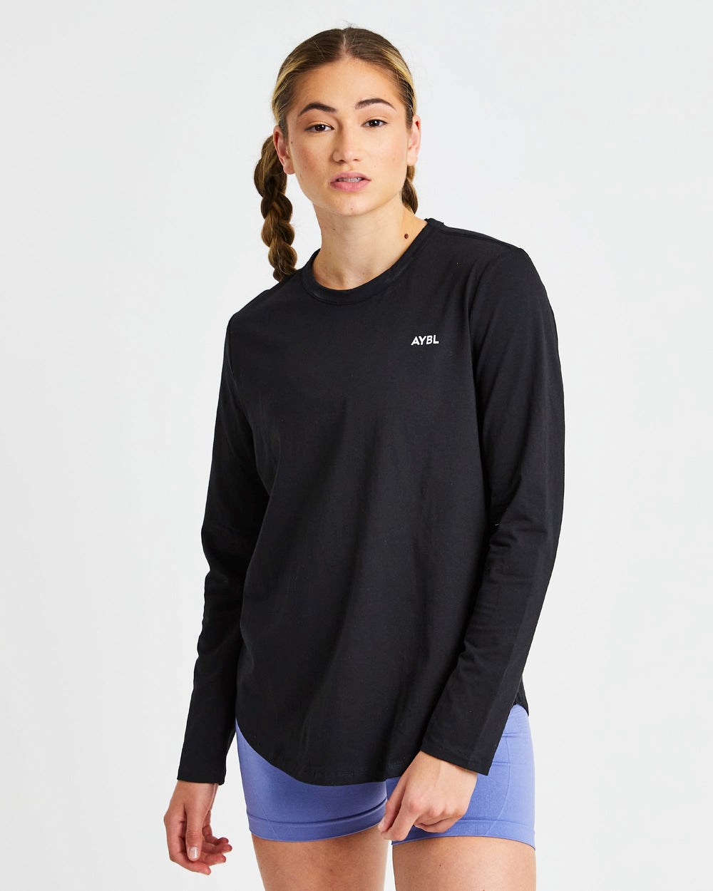 AYBL Everyday Oversized Long Sleeve T Shirt Svarta | 7820-BWOER