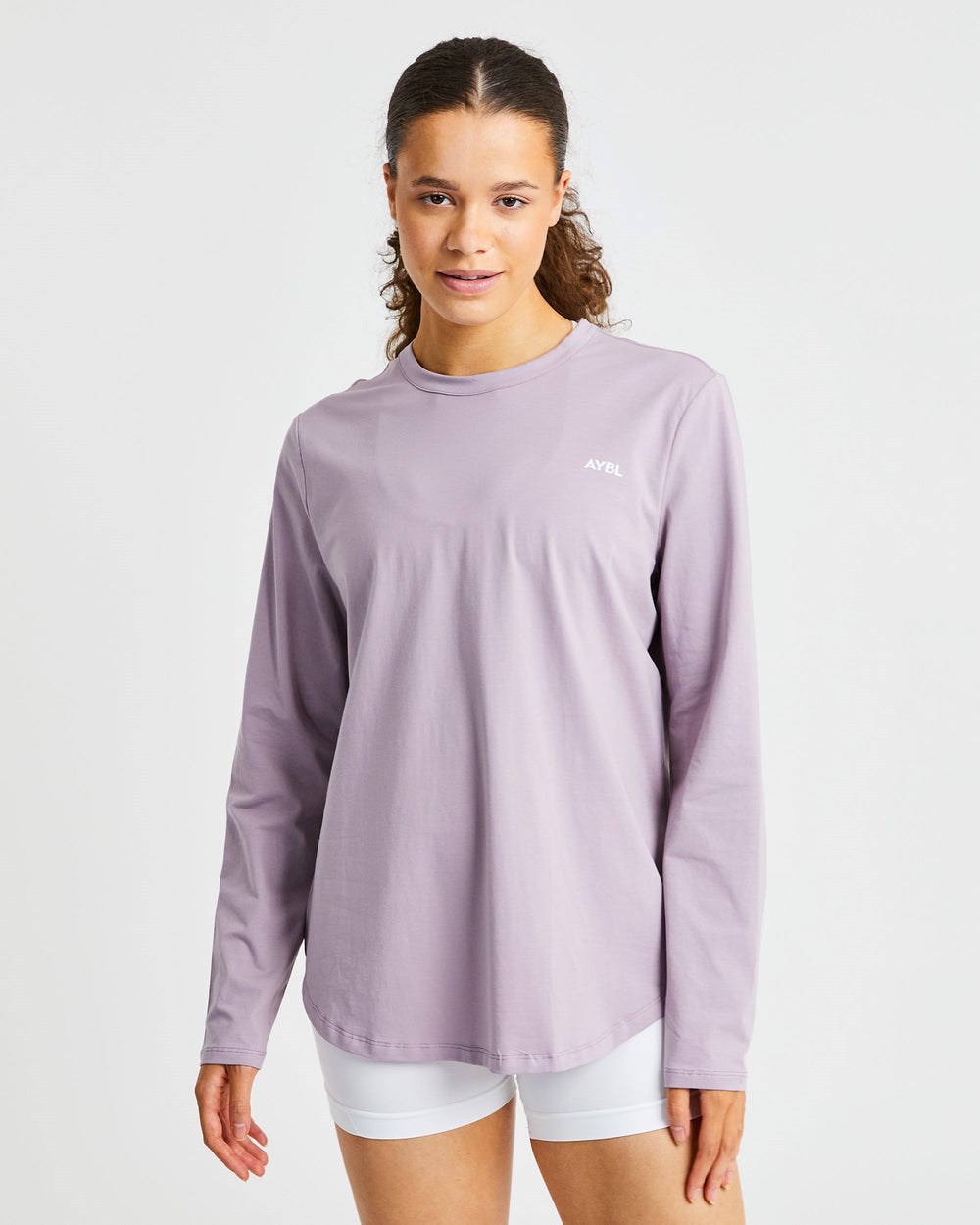 AYBL Everyday Oversized Long Sleeve T Shirt Muted Mauve | 8196-JKYTZ