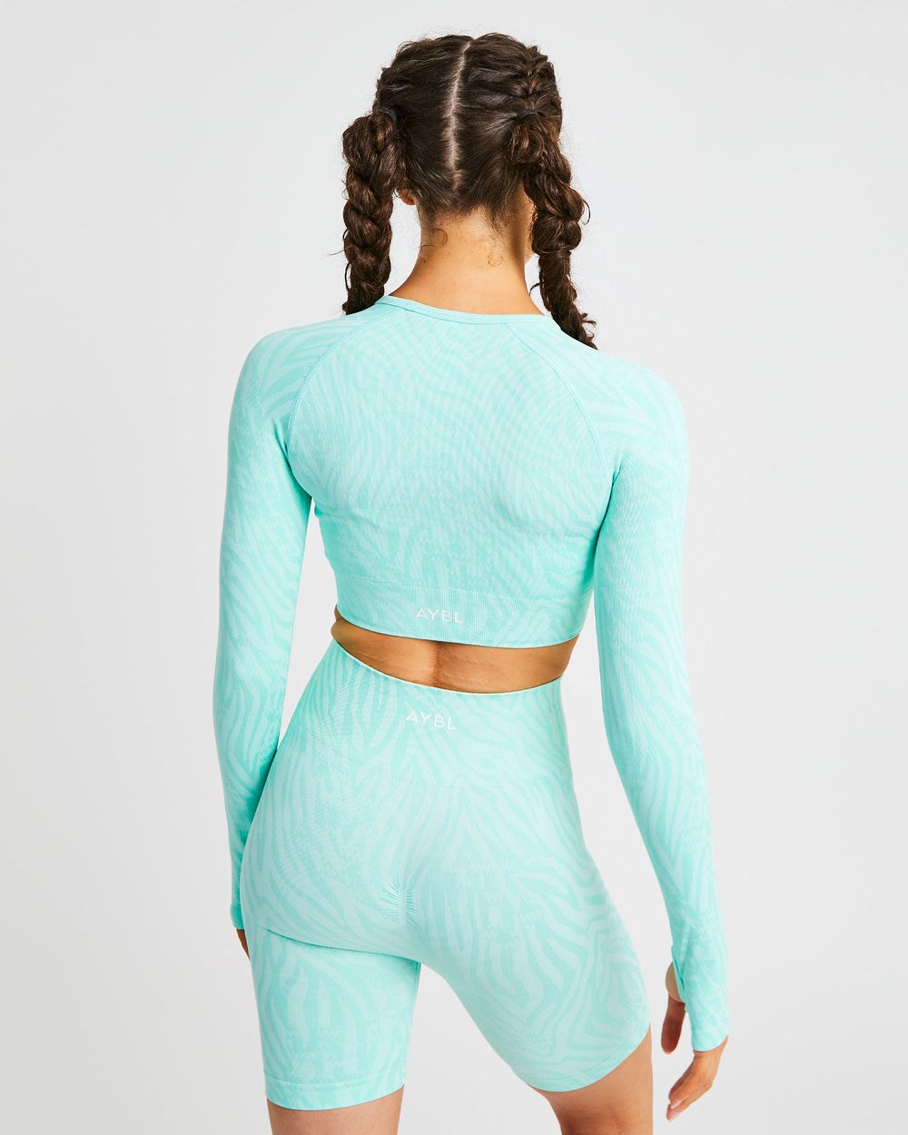 AYBL Evolve Animal Seamless Long Sleeve Crop Top Mintgröna Gröna | 3265-QMZNG