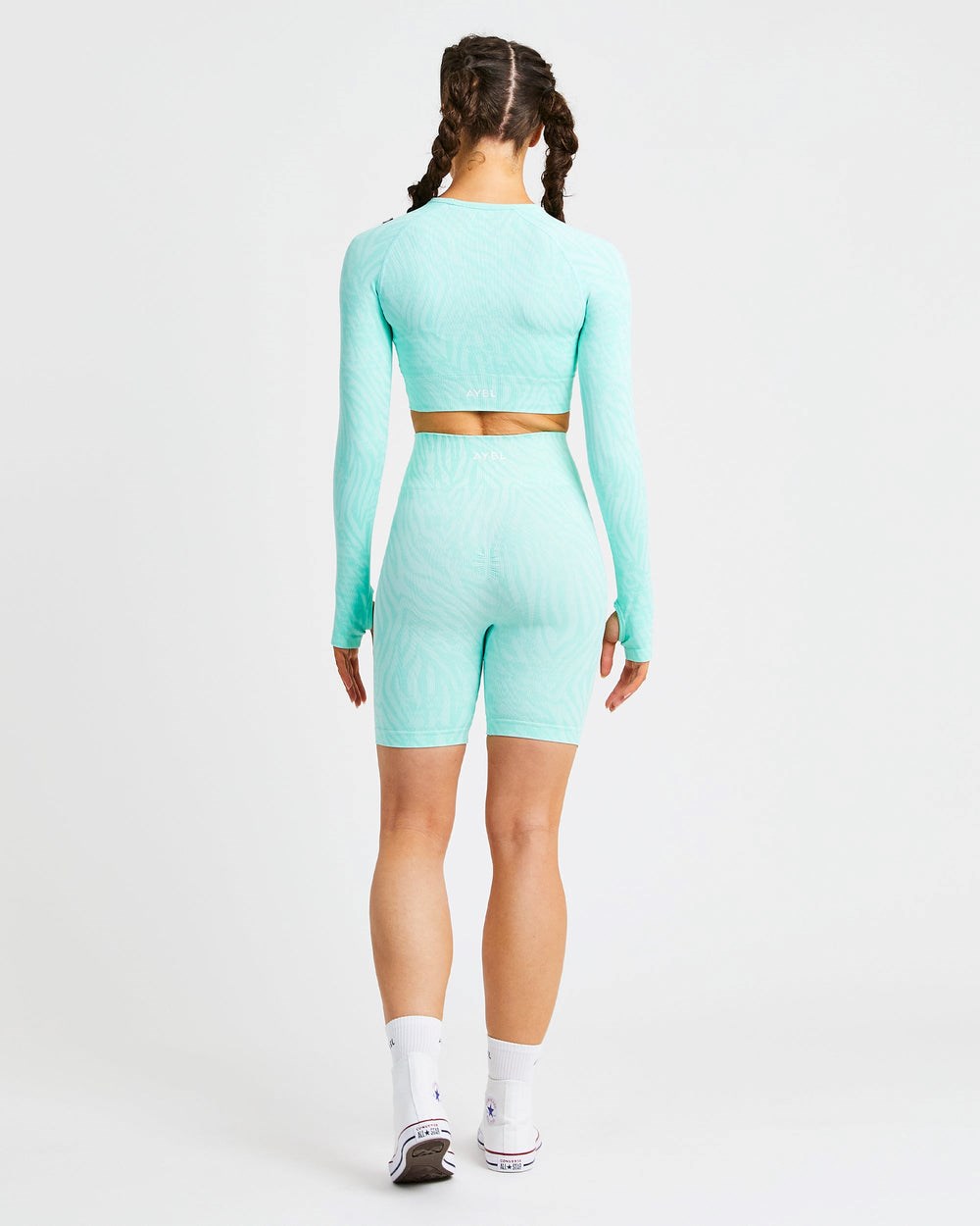 AYBL Evolve Animal Seamless Long Sleeve Crop Top Mintgröna Gröna | 3265-QMZNG