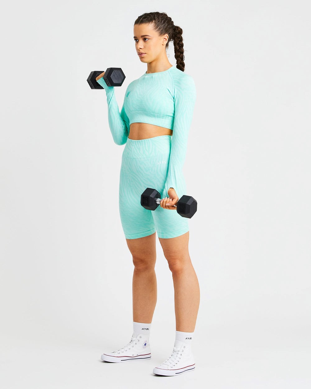 AYBL Evolve Animal Seamless Long Sleeve Crop Top Mintgröna Gröna | 3265-QMZNG