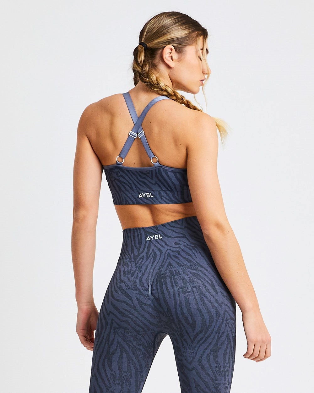 AYBL Evolve Animal Seamless Sports Bra Blå | 8214-DYMFQ