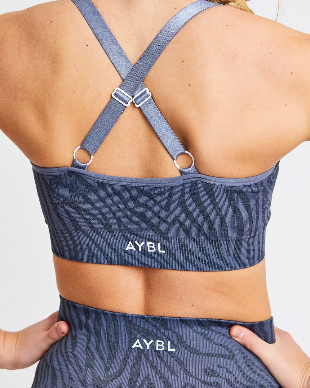 AYBL Evolve Animal Seamless Sports Bra Blå | 8214-DYMFQ