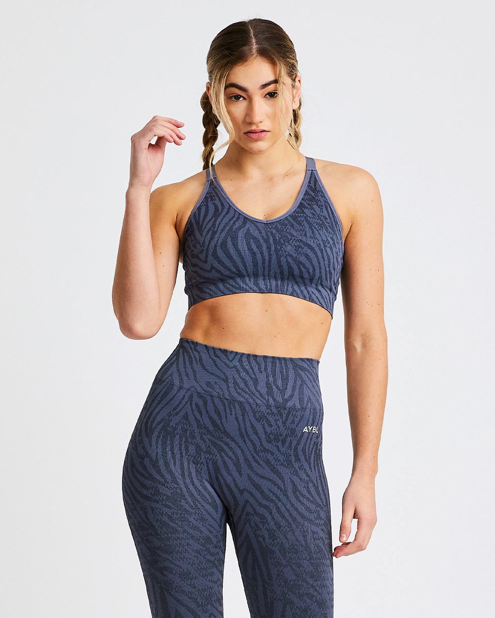 AYBL Evolve Animal Seamless Sports Bra Blå | 8214-DYMFQ