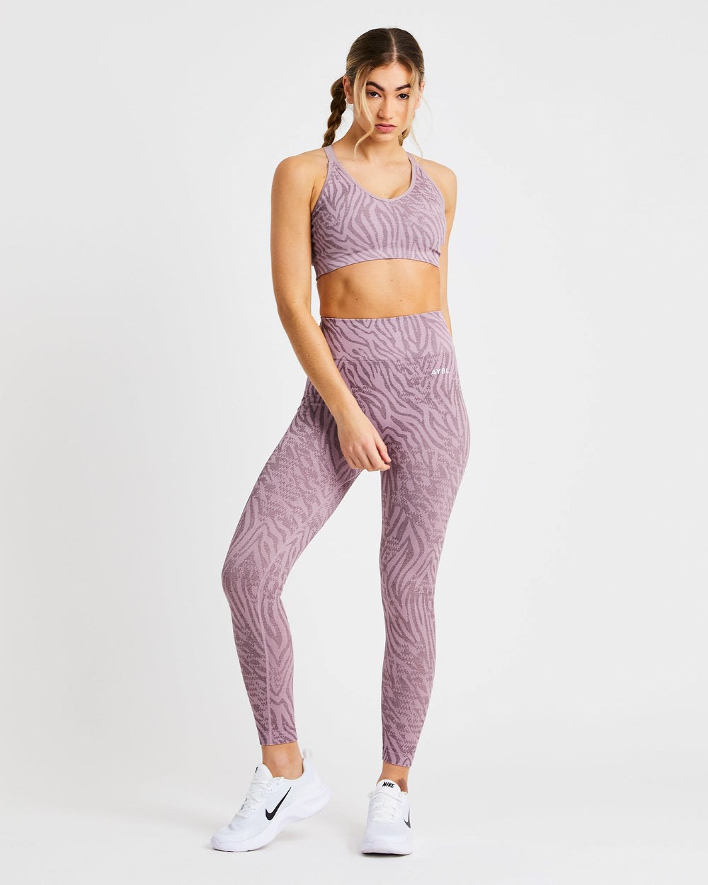 AYBL Evolve Animal Seamless Sports Bra Mauve Lilac | 9803-DNTMU