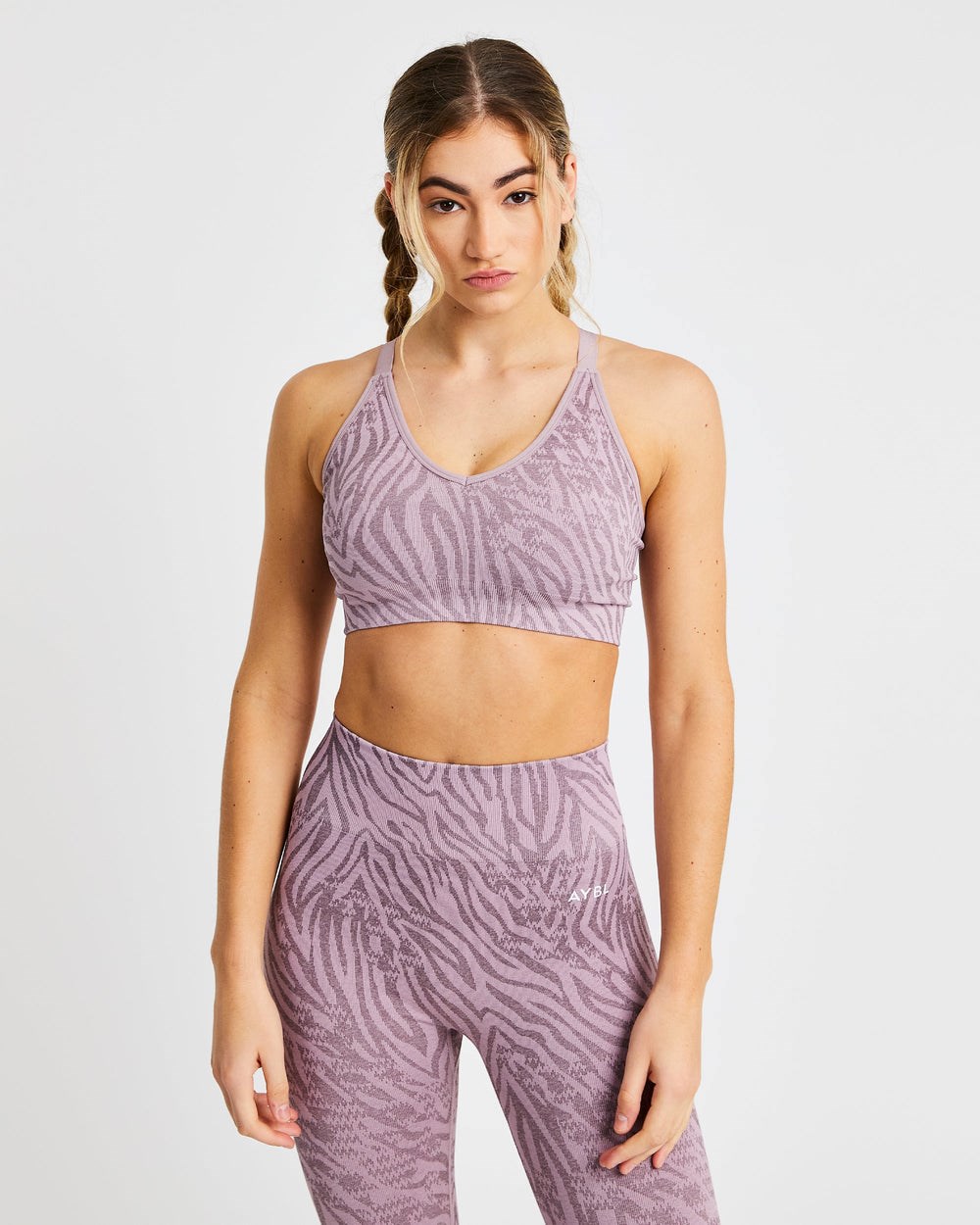 AYBL Evolve Animal Seamless Sports Bra Mauve Lilac | 9803-DNTMU