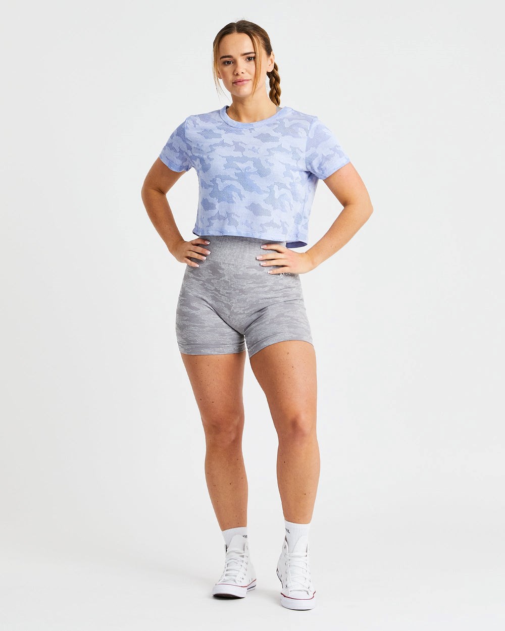 AYBL Evolve Camo Crop T Shirt Blå | 1507-IDLWR