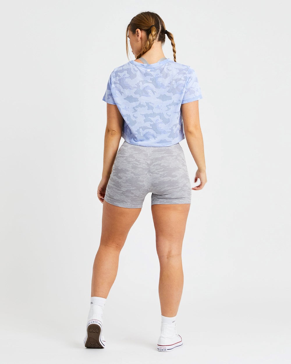 AYBL Evolve Camo Crop T Shirt Blå | 1507-IDLWR