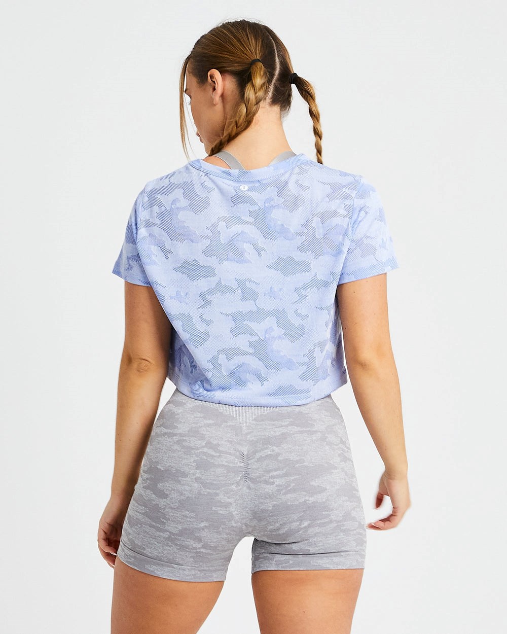 AYBL Evolve Camo Crop T Shirt Blå | 4208-BPEAT