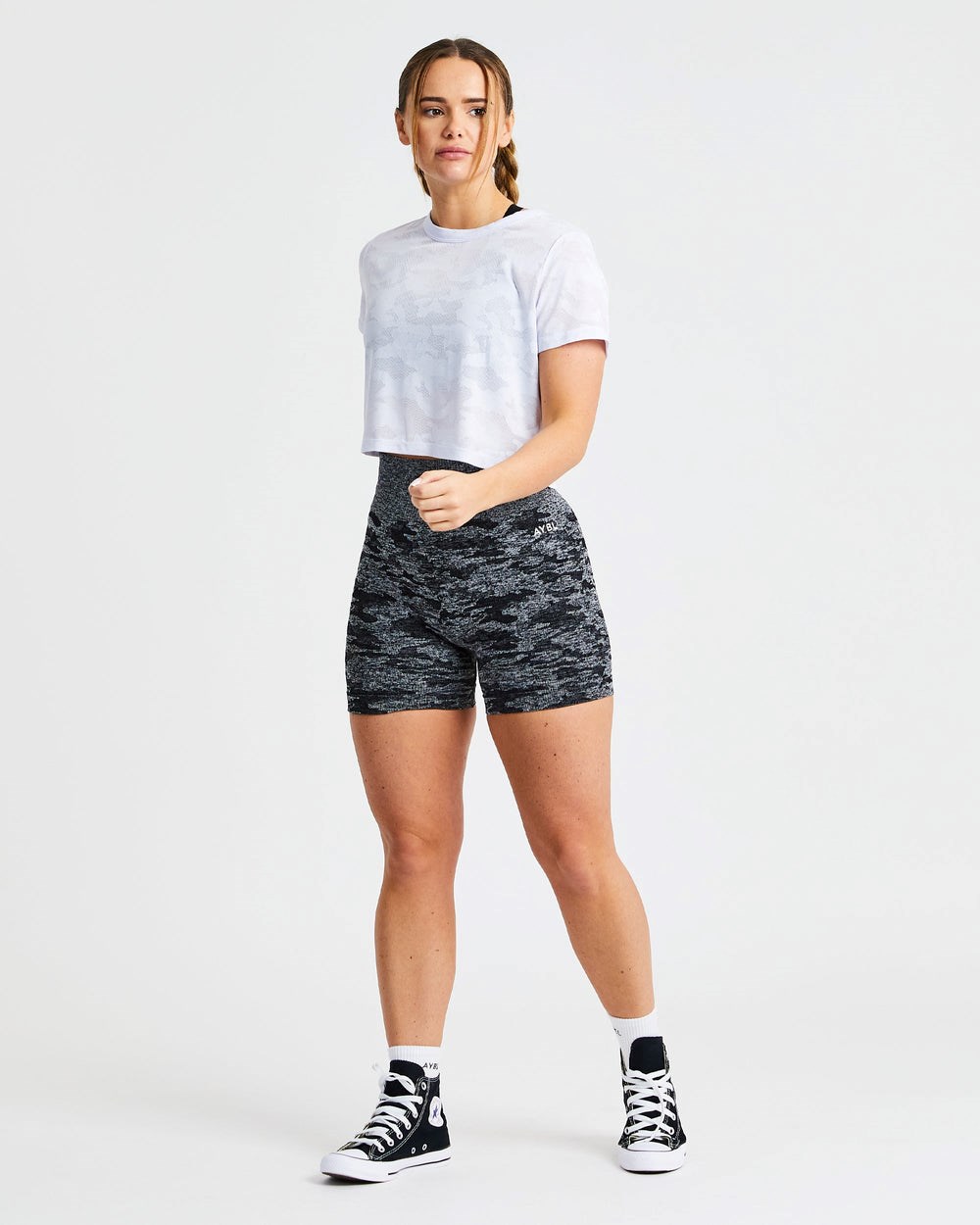 AYBL Evolve Camo Crop T Shirt Vita | 5209-HIVAC