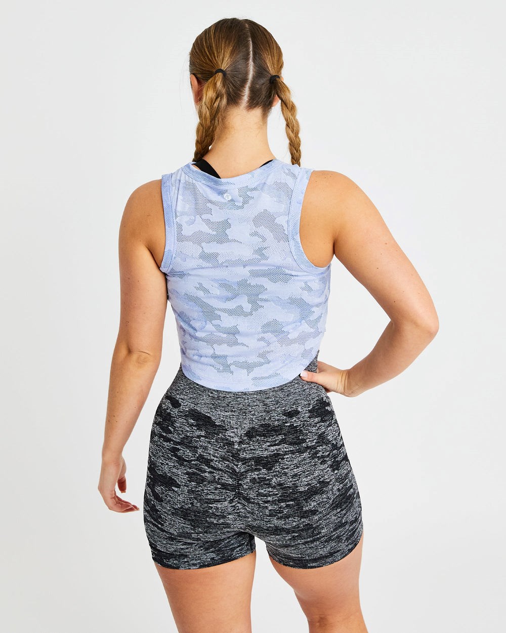 AYBL Evolve Camo Crop Vest Blå | 0279-UQWJM